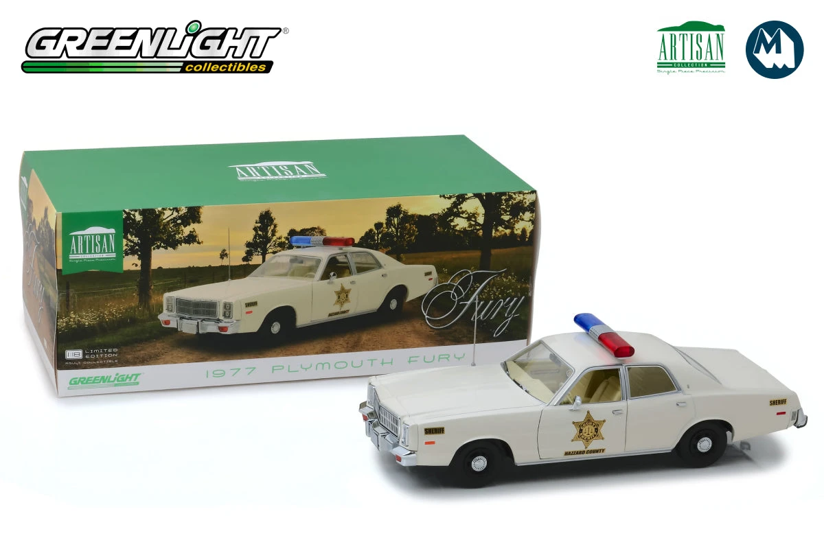1:18 - 1977 Plymouth Fury / Hazzard County Sheriff Greenlight 1:18 - 1977 Plymouth Fury / Hazzard County Sheriff -Modelmatic Shop 190551