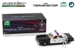 Greenlight 1:18 - The Terminator / 1977 Dodge Monaco Metropolitan Police With T-800 Endoskeleton Figure